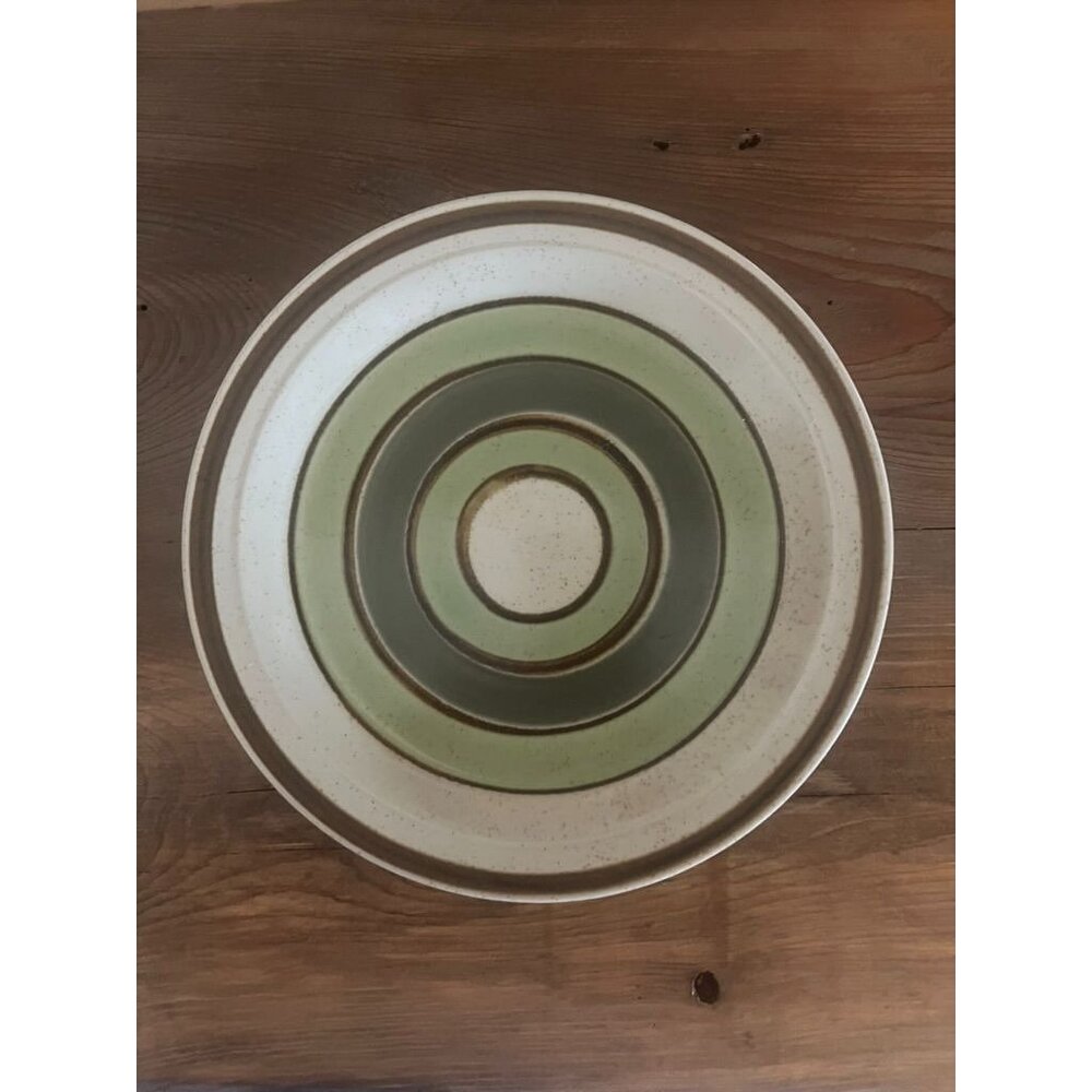 RARE Premiere Jeweltones Jade Vintage MCM Stoneware Dinner Plates (4) Japan